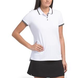 Swing control cap sleeve polo womens white size XS NWT